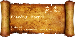 Petrányi Kornél névjegykártya